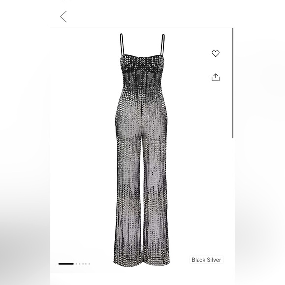 Sheer jumpsuit - Black sheer crystals - Picture 5 of 5